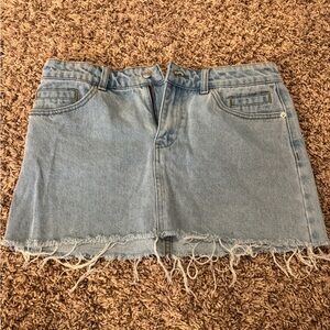 Edikted Light Blue Denim Skirt